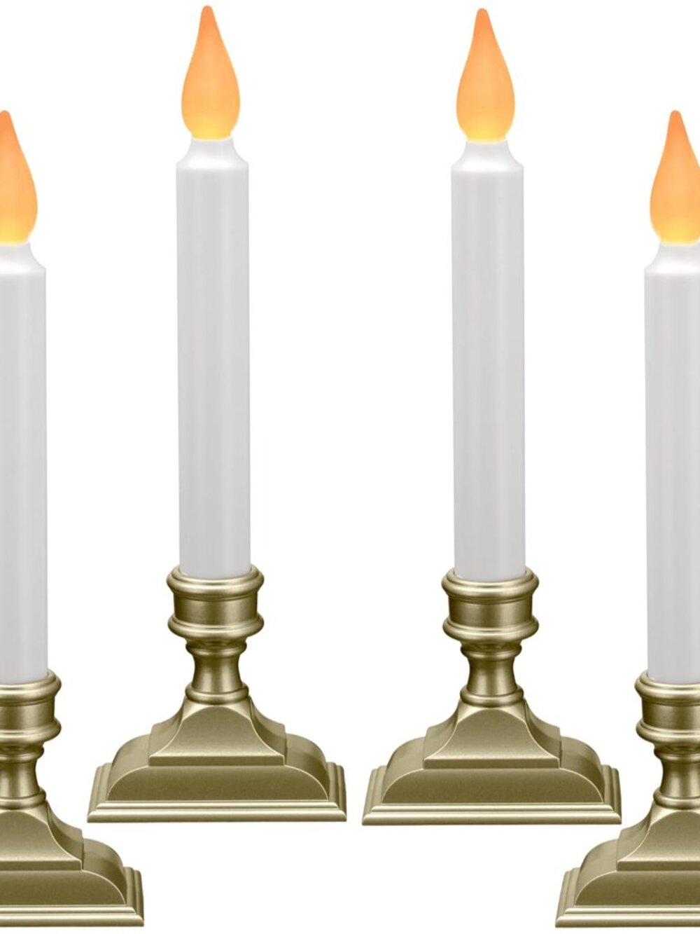 Battery Operated LED Window Candles with Timer, Pewter